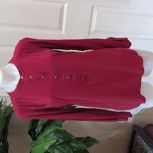 Loft Women's Long Sleeve 3/4 Button Blouse w/Adjustable Sleeves Size XS